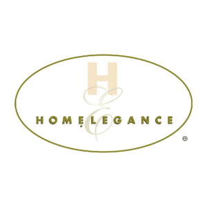 Homelegance furniture brand logo featuring a gold ‘H’ and script ampersand within an oval border.