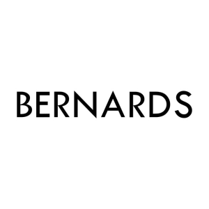 Bernards logo in all caps in black and white.